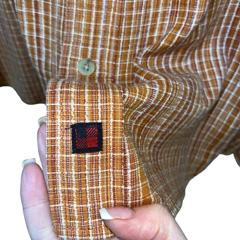 Woolrich 3XDRY Mens XL Rust Orange Long Sleeve Hiking Utility Shirt #205‎